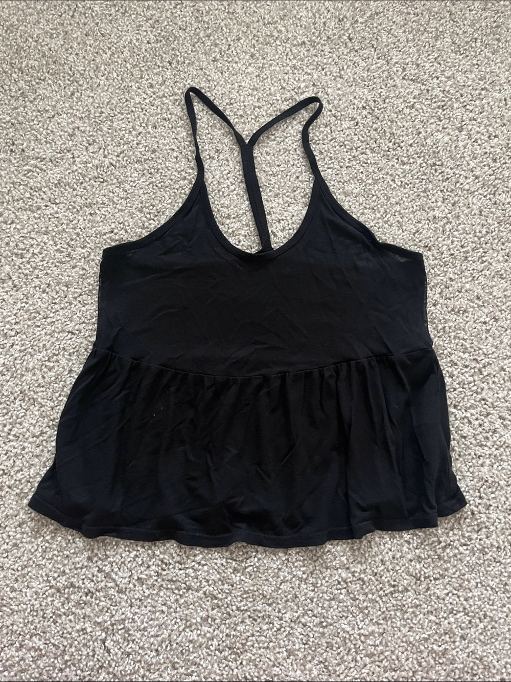 Abercrombie & Fitch Black Peplum Tank Top Size S